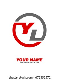 Y L initial circle logo template vector