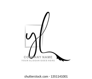 Y L Initial Handwriting Logo Template