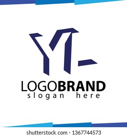 Y L Initial Letter logo in negative space vector template