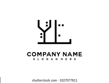 Y L initial logo template vector