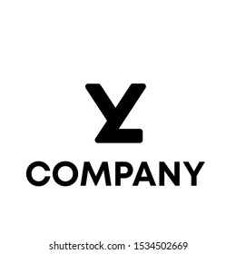 Y with L initial sign logo vector elements