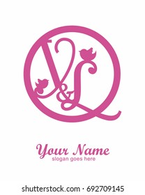 Y L initial wedding decorative logo template
