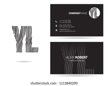 Y & L Joint waves letter design with business card template