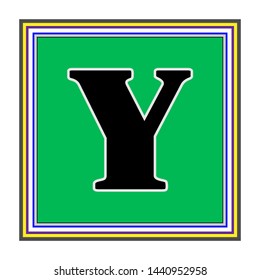 Y lack letter with a green background - vector