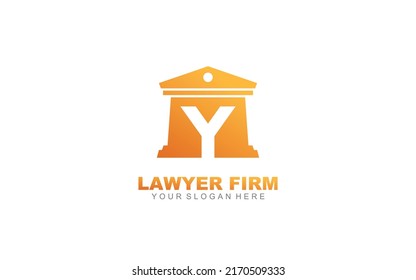 Y lawyer logo design inspiration. Vector letter template design for brand.
