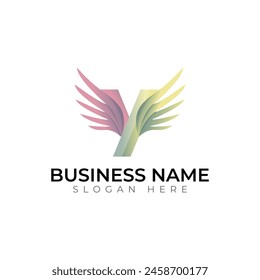 Y lette gradient abstract colorful 3d vector logo design
