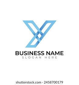Y lette gradient abstract colorful 3d vector logo design
