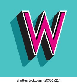 Y letter of 3d vector illustrated relief retro font with shadow