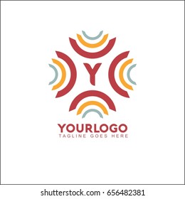 Y letter abstract logo design template. Line vector symbol. Premium elegant sign mark icon