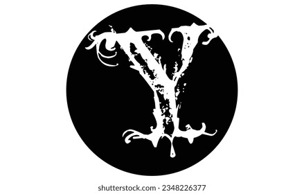 Y letter Abstract logo template - circle Y sign vector	