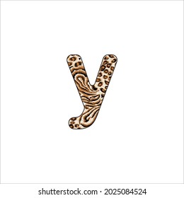 Y letter alphabet leopard illustration vector art design