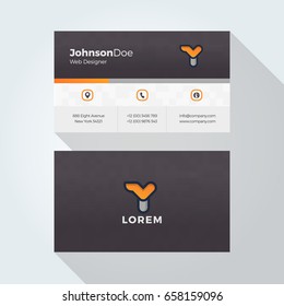 Y Letter Alphabet logo corporate business card design template