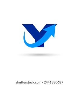 Y Letter with Arrow Logo Template Illustration Vector Design
