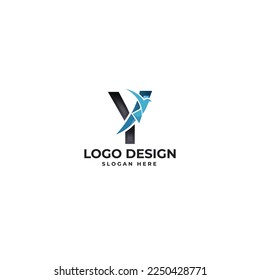 Letra Y con ilustración vectorial de diseño de logotipo abstracto de pájaro
