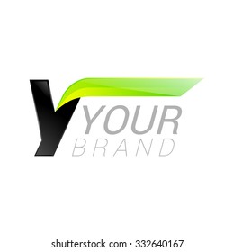 Y letter black and green logo design Fast speed template elements