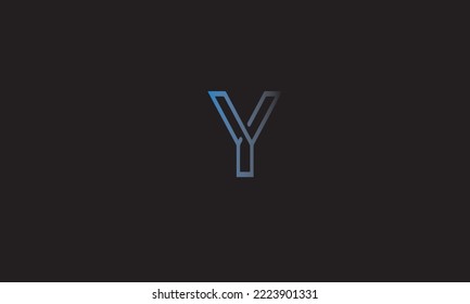 Y LETTER BLUE AND BLACK VEKTÖR