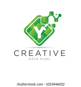 y letter box pixel logo