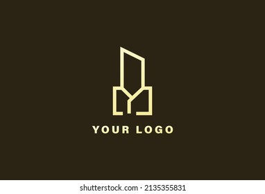 Y letter building logo design template