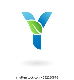y letter business logo design template abstract vector elements for corporate identity emblem label or icon of eco friendly company nature ranch life abstraction natural earth ecosystem sprout fresh u