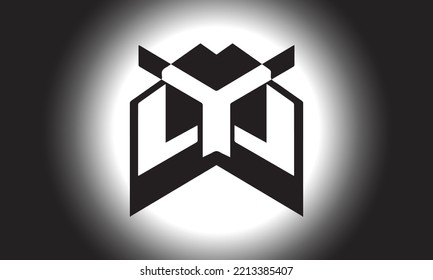 Y letter calligraphic Minimal monogram emblem style vector logo