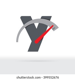 Y Letter Car Speedometer, B Letter Meter Logo