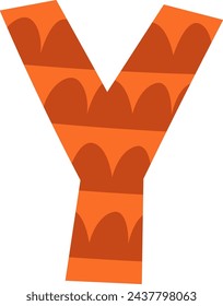 Y Letter Childish Alphabet Vector Illustration