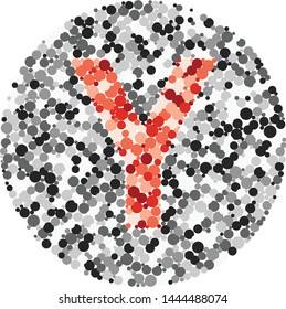 Y letter color distributed circles dots illustration