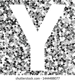 Y letter color distributed circles dots illustration