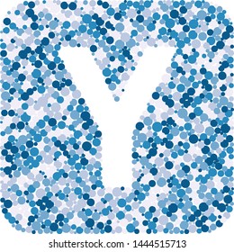Y letter color distributed circles dots illustration