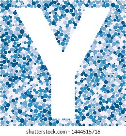 Y letter color distributed circles dots illustration