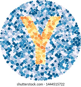 Y letter color distributed circles dots illustration