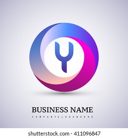 Y letter colorful logo in the circle. Vector design template elements for your application or corporate identity.