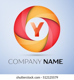 Y letter colorful logo in the circle. Vector template for your design