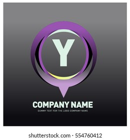 Y letter colorful logo in the circle. Vector design template elements for your application or company identity.