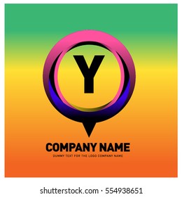 Y letter colorful logo in the circle. Vector design template elements for your application or company identity.
