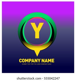 Y letter colorful logo in the circle. Vector design template elements for your application or company identity.
