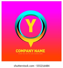 Y letter colorful logo in the circle. Vector design template elements for your application or company identity.
