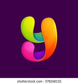 Y letter colorful logo. Font style, vector design template elements for your application or corporate identity.