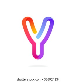 Y letter colorful logo. Font style, vector design template elements for your application or corporate identity.