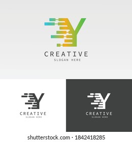 Y Letter Company Logo Template Design with Creative Modern Trendy.