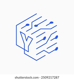 y letter Cube Tech Logo vector icon illustration