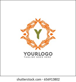 Y letter emblem of the weaving circle. Monogram design for Royalty, business card, Boutique, Hotel, Heraldic, Web design, Jewelry. Vector illustration