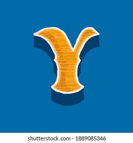 Y letter embroidered logo in classic collegiate or sports style. Retro font perfect to use in any university team labels, champ posters, tackle identity, etc.