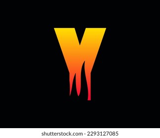 Y letter flame logo design fire logo