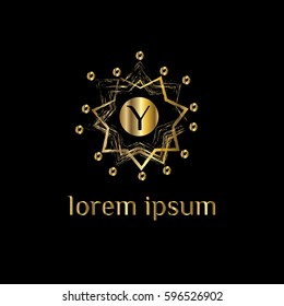 Y letter golden logo