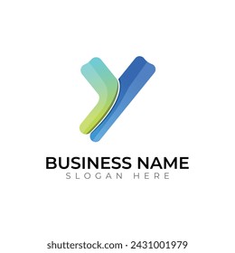 y letter gradient abstract  logo design