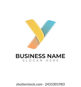 y letter gradient abstract  logo design