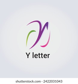 Y Letter Icon Design Single Isolated Logo Design Brand Corporate Identity Various Colors Editable Template Vector Monogram Emblem Illustration Branding on Light Gradient Background