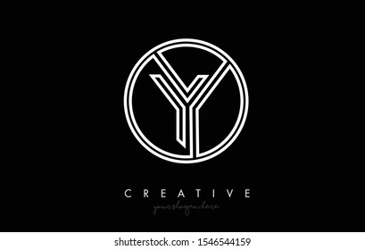 Y Letter Icon Logo Design With Monogram Creative Look. Letter Circle Line Design Vector Illustration.