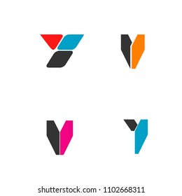 Y letter icon logotype icon sign symbol illustration.creative flat modern retro design.isolated on white background.vector